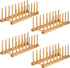 Lawei 4 Pack Bamboo Dish Drying Rack, Plate Rack Stand for Kitchen Cabinet Organizer