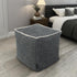 17x17in Louis Donn Geometric Unstuffed Pouf Cover Cotton Poufs with White Piping Contact Stiching Footstool Rest Soft