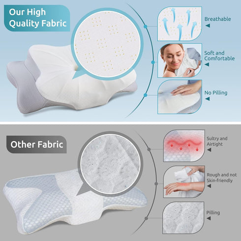 DONAMA Cervical Pillow for Neck and Shoulder,Contour Memory Foam Pillow,Ergonomic Neck Support Pillow for Side Back
