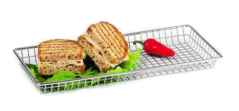 G.E.T. 4-835809 Metal Rectangular Wire Serving Tray, Stainless Steel Wire Baskets Collection