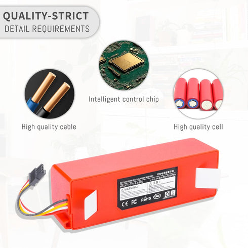 Replacement Battery for Xiaomi Mijia Roborock S5 S6 S7 S50 S51 S52 S55 S552 S60 S65 S70 S75 T4 T6 T7 T60 T61 T65 E4 E20