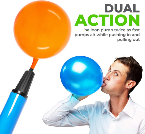 Hand Air Pump for Balloons - 9" Portable Manual Balloon Pump for Inflatables, Pool Floats, Party Garlands