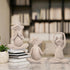 Set 3 Suoedd Sandstone Frog Figurines Yoga Decor of Frog Yoga Statues for Modern Living Room Table Office Bookshelf