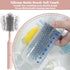 3 Electric Cleaning Brush with USB Rechargeable Electric Bottle Brush Cleaner and Replaceable Silicone Bottle Brushes