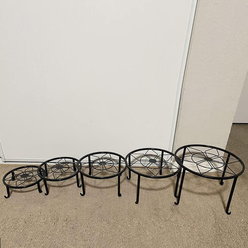 5 Pack Metal Plant Stands,Heavy Duty Potted Holder for Flower Pot,Indoor Outdoor Metal Rustproof Iron Garden Container