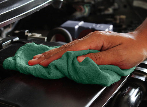 50 Pack Commercial DAN RIVER Shop Towels, Use Green Terry Cloth Rags for Cleaning Cars & Household Surfaces Well