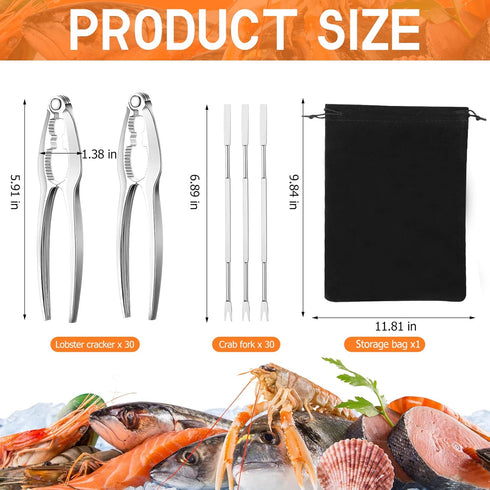 Set Set Restaurant(61 Zhehao Lobster Crackers and Picks Seafood Party Dinner Supplies Stainless Steel Crab Leg Tool
