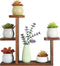 Wood Desktop Plant Stand, Indoor Small Windowsill Flower Shelf for Succulent Herb Display Rack in Living Room Office