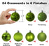 Lime Green 2.5" Christmas Balls, Shatterproof Hanging Ornaments for Tree Decoration, Set of 24pcs