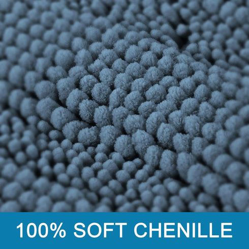 H.VERSAILTEX Non Slip Bath Mats for Bathroom, Luxury Chenille Striped Absorbent Non Skid Fluffy Soft Washable Rugs