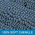 H.VERSAILTEX Non Slip Bath Mats for Bathroom, Luxury Chenille Striped Absorbent Non Skid Fluffy Soft Washable Rugs