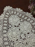 Hetao 16x27 100% Cotton Handmade Crochet Lace Table Runners, Oblong Doilies, Beige