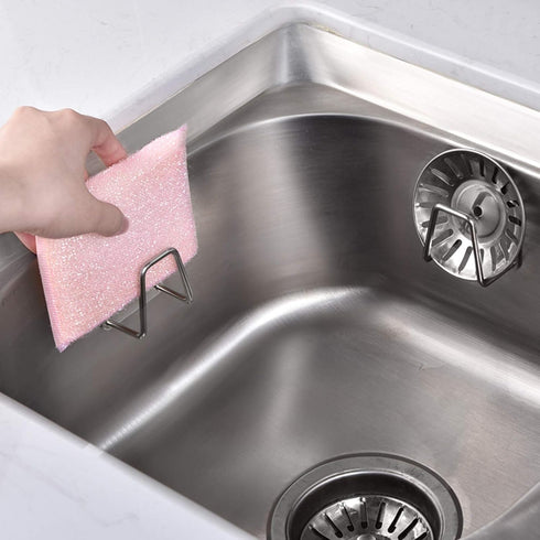 SUS304 (2 Pack) Adhesive Sponge Holder Sink Caddy for Kitchen Accessories - Stainless Steel Rust Proof Waterproof