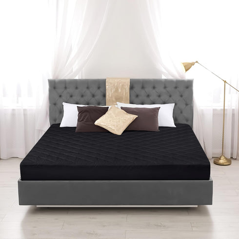 Utopia Bedding Quilted Fitted Mattress Pad (King), Elastic Protector, Stretches up to 16 Inches Deep, Machine Washable