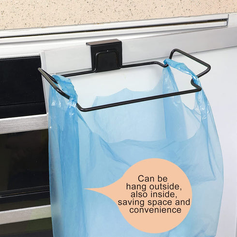 2 Pack Large Black Stainless Steel Trash Bag Holders