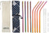 Reusable Straws Set, Stainless Steel Metal, Colorful, Includes 8 Straws, 4 Silicone Tips, 2 Cleaning Brushes, Travel