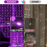 200LED 6.6x6.6ft 8 Curtain Light for Bedroom, Purple Window Wall Hanging Fairy Curtain String Light, Modes Remote Fairy
