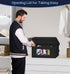SLEEPING LAMB Stackable Hat Organizer, 2 PCS Hat Storage Boxes for Closet, Holds 30 Caps with Cardboard, Black