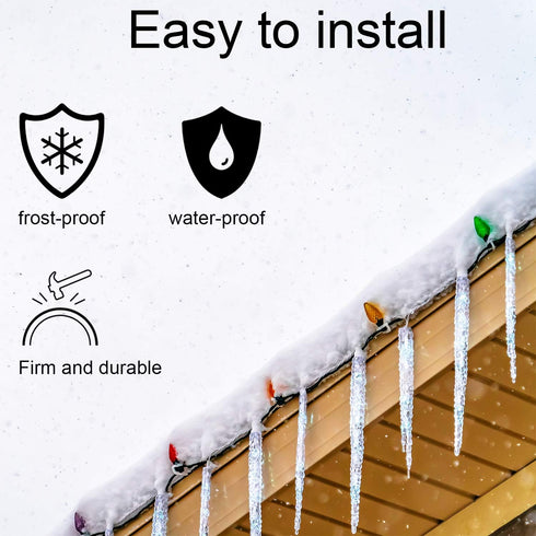 Blulu 120 Pcs Clear Light Clips Hooks, Gutter Clips, Christmas Shingle Clips for C9 C7 C6 Roof, Fence, Outdoor