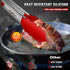 Walfos Silicone Tongs for Cooking, Heat Resistant Kitchen Tongs for Salad, Grilling, Stainless Steel and BPA Free