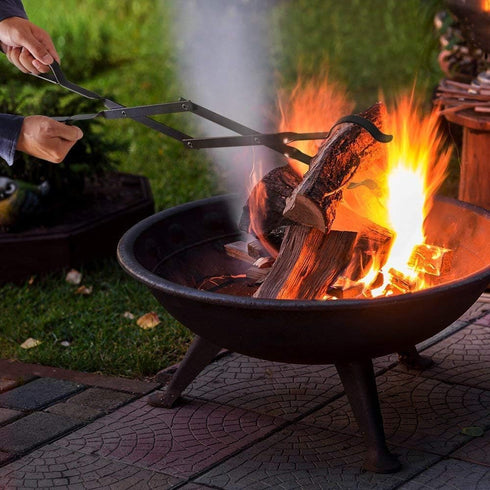 AMAGABELI GARDEN & HOME 26" Long Firewood Tongs, Heavy Duty Log Grabber for Fireplace & Fire Pit