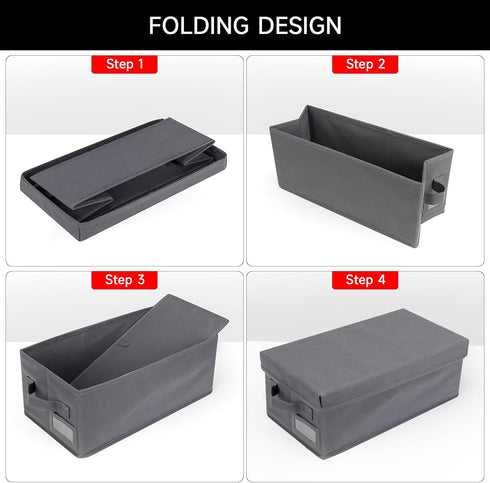 Upgrades DVD Storage Box, Stackable DVD Organizer with Lid, 2 Pack DVD Holder, Holds 50 DVDs, Grey