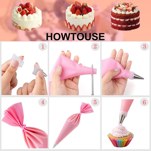 83 Pieces Stainless Steel Icing Piping Nozzle Tip Set with 44 Numbered Icing Tips and Frosting Tools for Cake DIY
