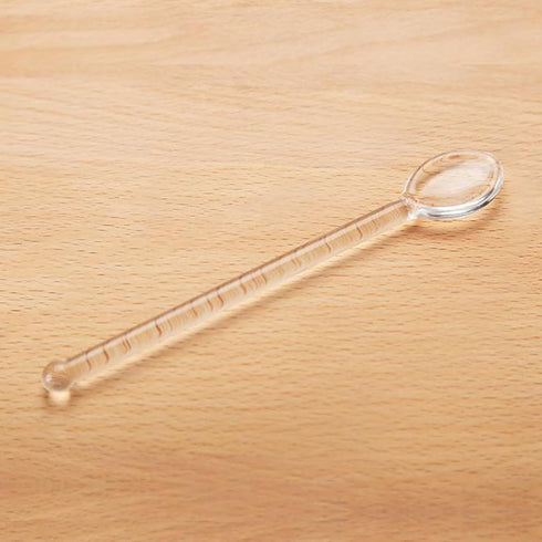 6 Pcs Clear Glass Spoons, 5.1 Inch Stirring Teaspoons for Coffee, Mixing Spoon Tea Stirrers