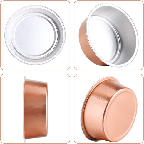 Eusoar Cupcake Cups with Lids, 5oz 50pcs Foil Desserts Cupcake Flan, Cheesecake Custard Cake Cups
