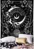 Riyidecor Gothic Vertical Tapestry, Wiccan Witch Wall Hanging Moon Tarot 30Wx50H Inch, Black White Aesthetic Decor