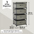 Juvale 4-Tier Tall Closet Dresser with Drawers, Small Fabric Storage Organizer for Bedroom (Gray)
