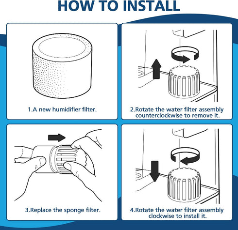 30-Pack Top Fill Humidifier Replacement Filters for LEVOIT Classic160, Dual150, Dual200S, and More