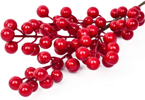 4 Pack 17 Inch Lvydec Artificial Red Berry Stems - Christmas Holly Berry Branches for Holiday Home Decor and Crafts