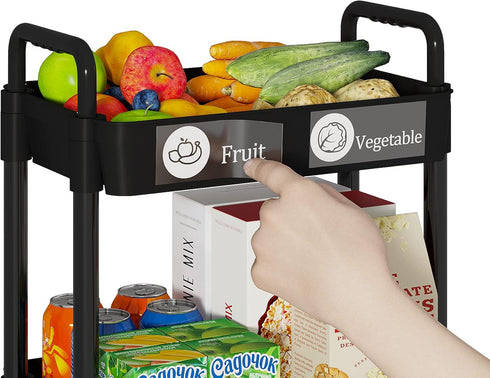 4-Tier Laiensia Rolling Cart with Wheels,Multifunction Utility Storage Carts, Kitchen Storage Organizer,Mobile Shelving