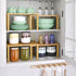 Cabinet Organizer Shelf, Set of 2 Kitchen Counter Shelves, Bamboo Spice Rack, Stackable Expandable Kitchen Storage Shelf