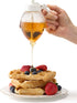8 oz PAULSWAY Not Chromed Glass Honey Dispenser, Food-Grade ABS White Lid No Drip Glass with Stand Honey Jar Honeycomb