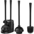 Toilet Plunger and Brush Set, Heavy Duty Silicone Toilet Brush with Ventilated Holder for Bathroom Cleaning