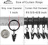 44 Pack Metal Curtain Rings with Clips, Drapery Clips with 1 in I D, Fits 6/8 in Curtain Rod, Black