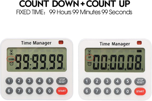 AIMILAR Digital Kitchen Timer - Magnetic Count Up Down Timer with Loud Alarm, Auto Shut-Off, 99 Hrs 99 Mins 99 Secs
