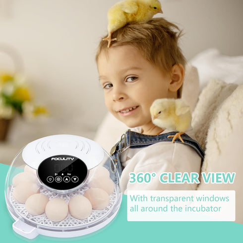 TWIZMO 12 360 Egg Incubator for Hatching Chicks, Holds Eggs, Automatic Egg Turner with Temperature, Humidity Display