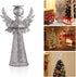 PRETYZOOM Christmas Silver Angel Tree Topper, Exquisite Glitter 3D Angel Figure Ornament for Party Home Xmas Tree