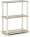 Furinno Turn-S-Tube 3-Tier Compact Display Rack, Multipurpose Shelf with Square Tube, Sonoma Oak/White
