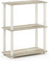 Furinno Turn-S-Tube 3-Tier Compact Display Rack, Multipurpose Shelf with Square Tube, Sonoma Oak/White