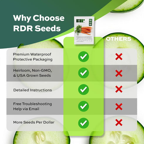 1000 Tendersweet Carrot Seeds for Planting - Heirloom, Non-GMO, USA Grown - by RDR Seeds