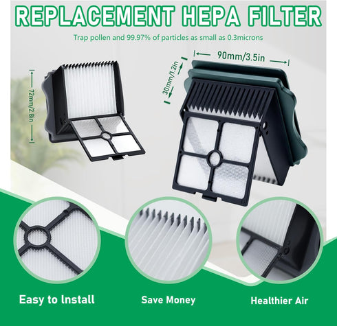 S5 S5 Parts,3 Brushes,3 Filters,1 Only Steam Roller Brush Replacement and Vacuum Filter Kit Compatible with Tineco