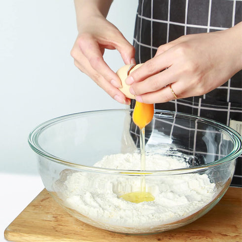 Glass Mixing Bowl Set with Airtight Lids, Kitchen Baking Prepping, Serving, Cooking, 0.6QT, 1.1QT, 2.2QT, 4QT Salad