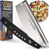 KitchenStar 12-Inch Pizza Cutter Rocker Blade - Sharp Stainless Steel Slicer Knife, Protective Cover, Dishwasher Safe,
