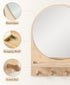 14x18 Inch Maxpeuvon Nursery Mirror, Boho Circle Mirror Wall Mount Natural Wood Shelf Hanging Arch Modern Wall Decor