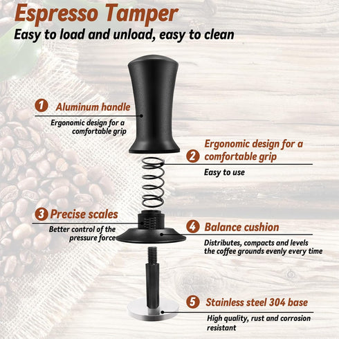 Yeelan Coffee Tamper Set 22 PCS, Espresso Accessories with 51mm Tamper & WDT Tool, Barista Tools for Espresso Coffee