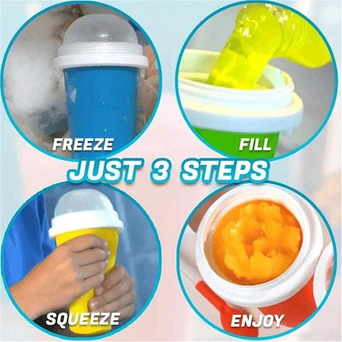 Slushie Maker Cup - Magic Quick Frozen Smoothies Cup, Double Layer Squeeze Cup for Homemade Ice Cream